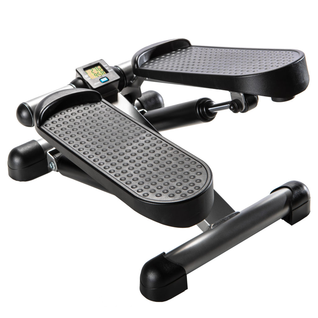 A miniature stepper machine, one of the smallest and most portable types of low impact exercise equipment.