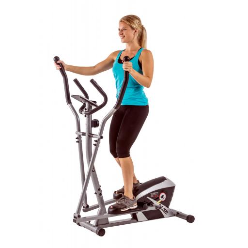 Woman on a cross trainer